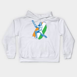 India Indian Cricket Player Batsman Design Kids Hoodie